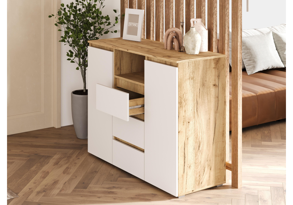 фото комод woodville элла дуб крафт золото 547969 | 220svet.ru