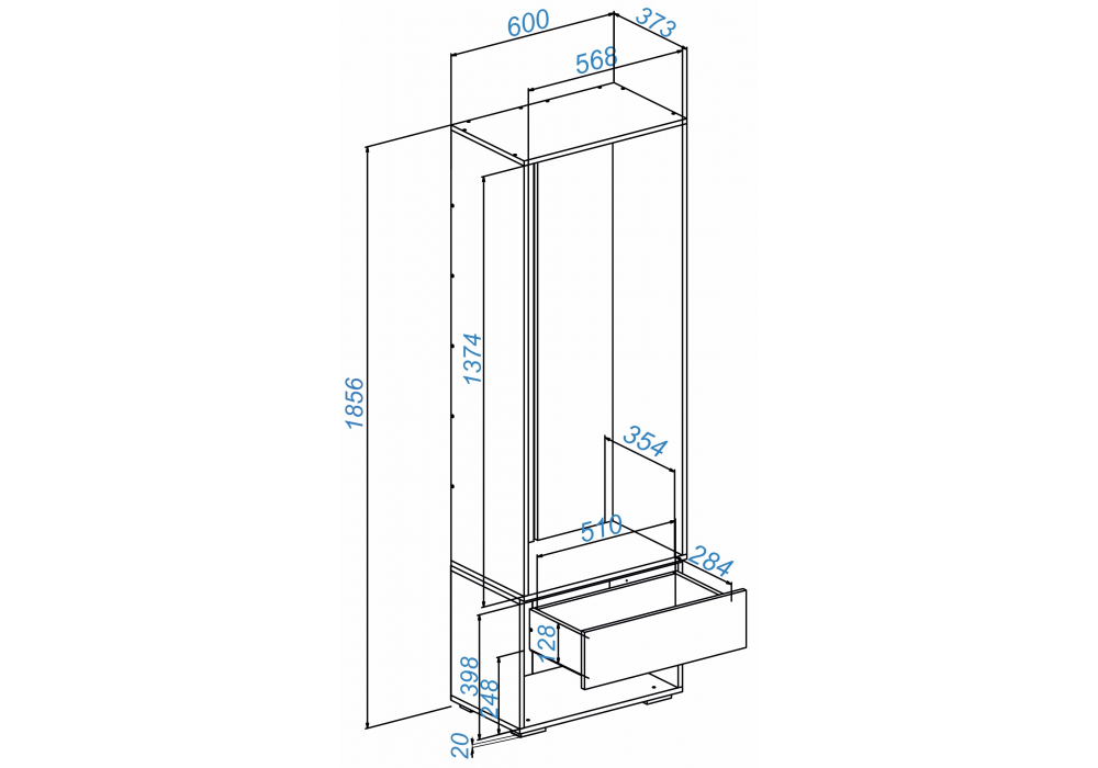 фото прихожая комплектация 7 woodville роут белый / графит 620676 | 220svet.ru