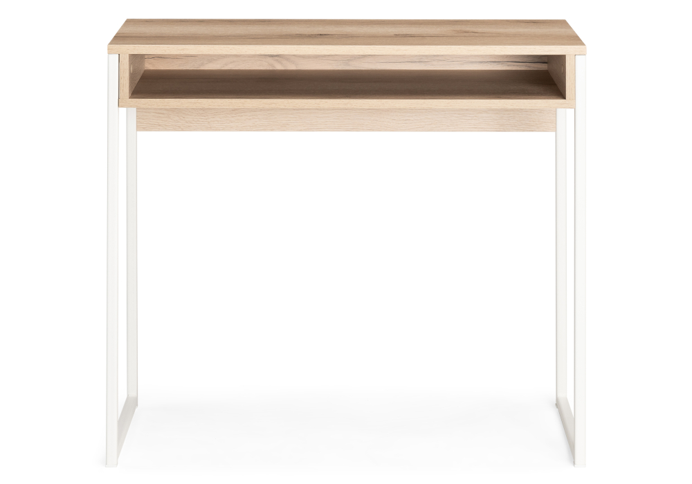 фото стол woodville лео лофт дуб делано светлый / матовый белый 489677 | 220svet.ru
