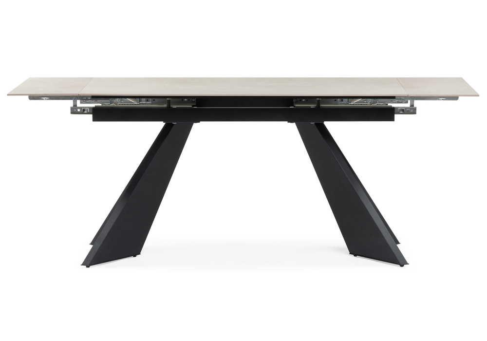 фото керамический стол раскладной woodville ливи бежевый/черный 588024 | 220svet.ru