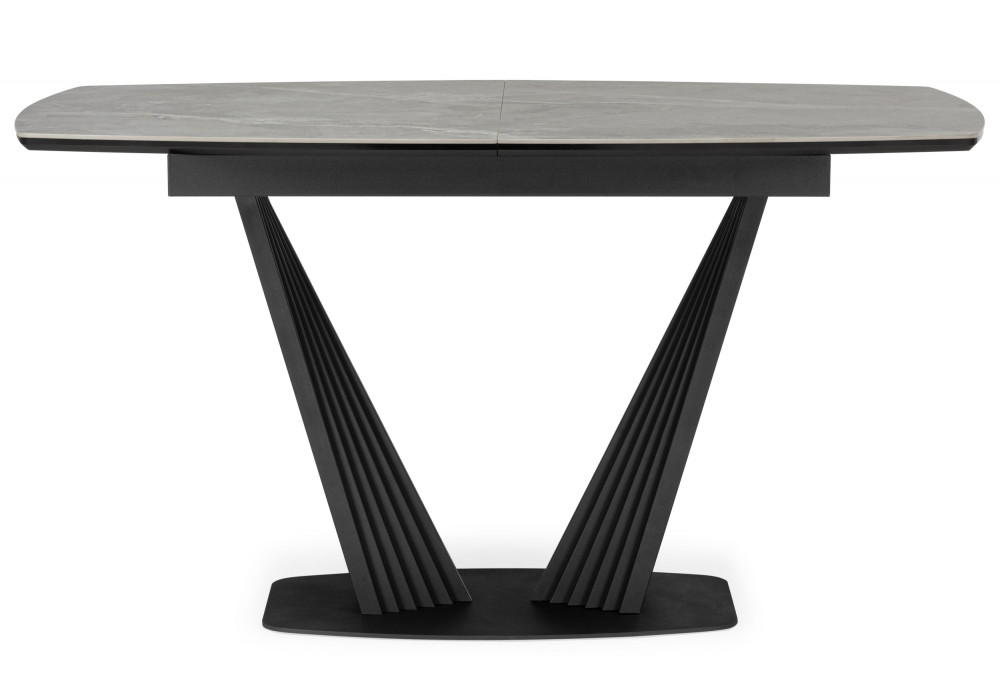 фото керамический стол раскладной 160(205)х89 woodville вейл larka grey / черный 626062 | 220svet.ru