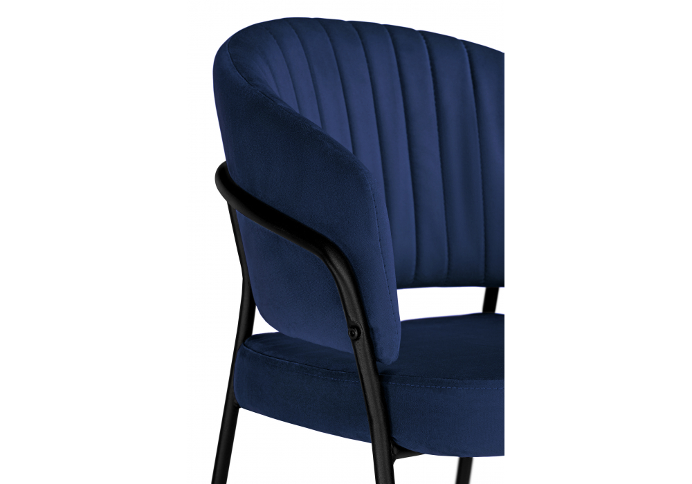 фото стул на металлокаркасе woodville лео синий brandy light 8 / черный 592483 | 220svet.ru