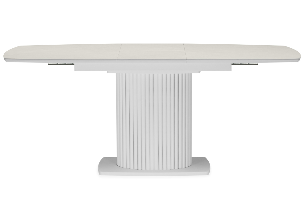 фото керамический стол 140(180)х80 раскладной woodville фестер carmen light grey / белый 664929 | 220svet.ru