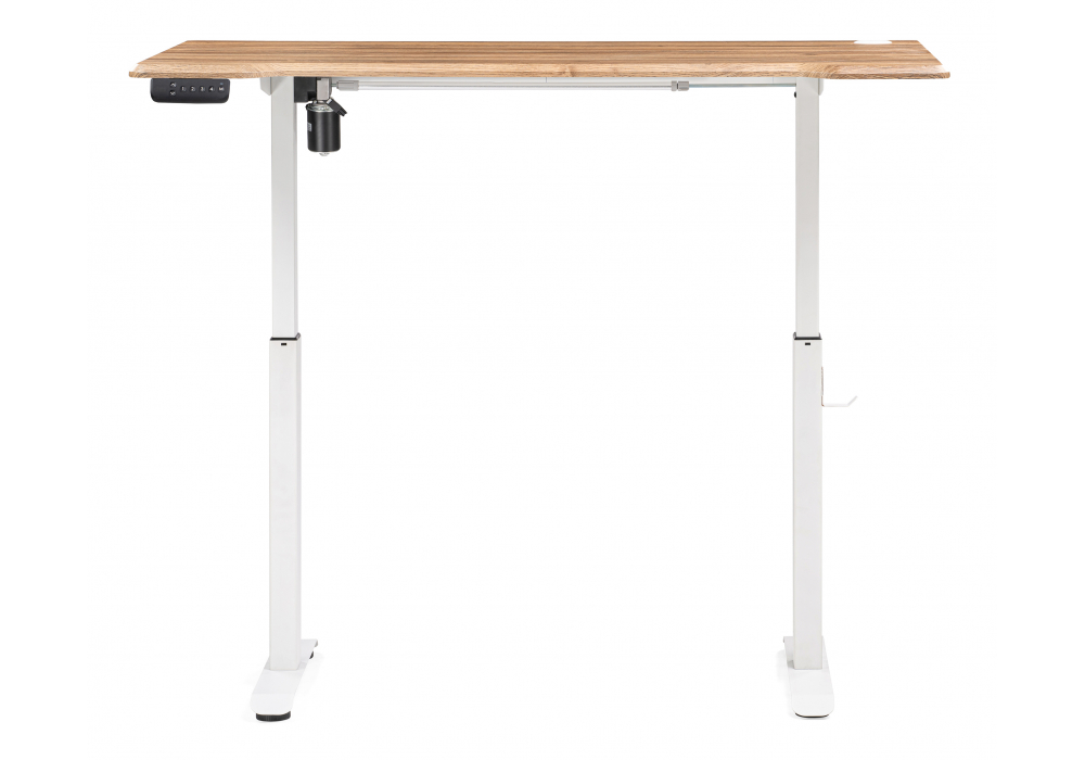 фото компьютерный стол woodville маркос белый / вотан дуб 578486  с механизмом подъема | 220svet.ru