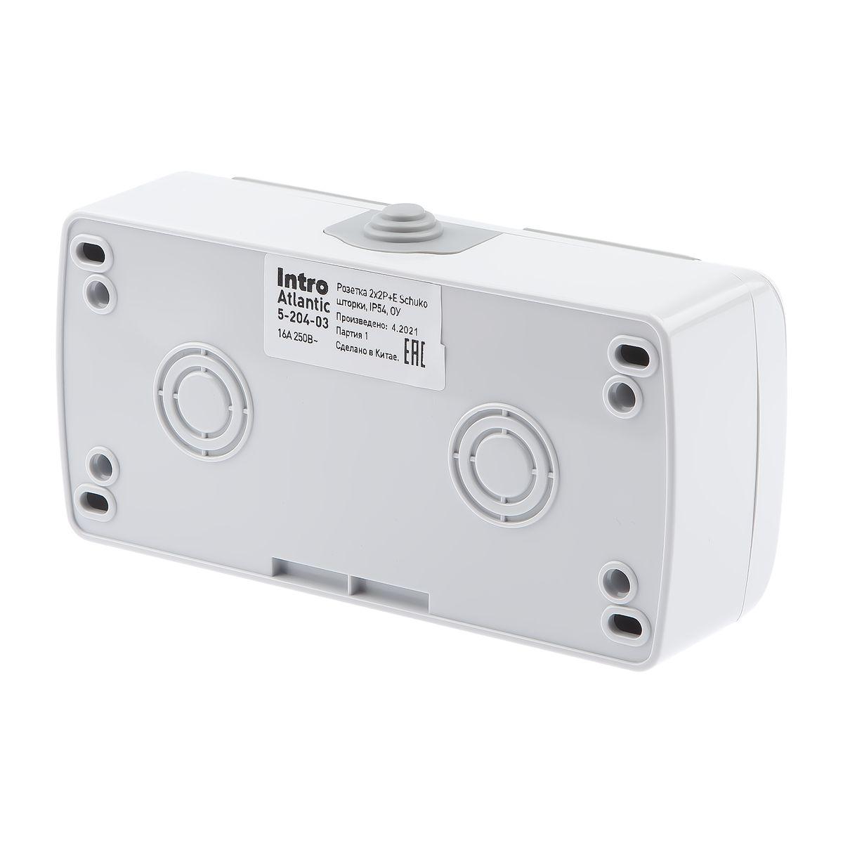 фото розетка двойная эра schuko 2x2p+e 16a 250v с крышкой 5-204-03 б0051061 | 220svet.ru