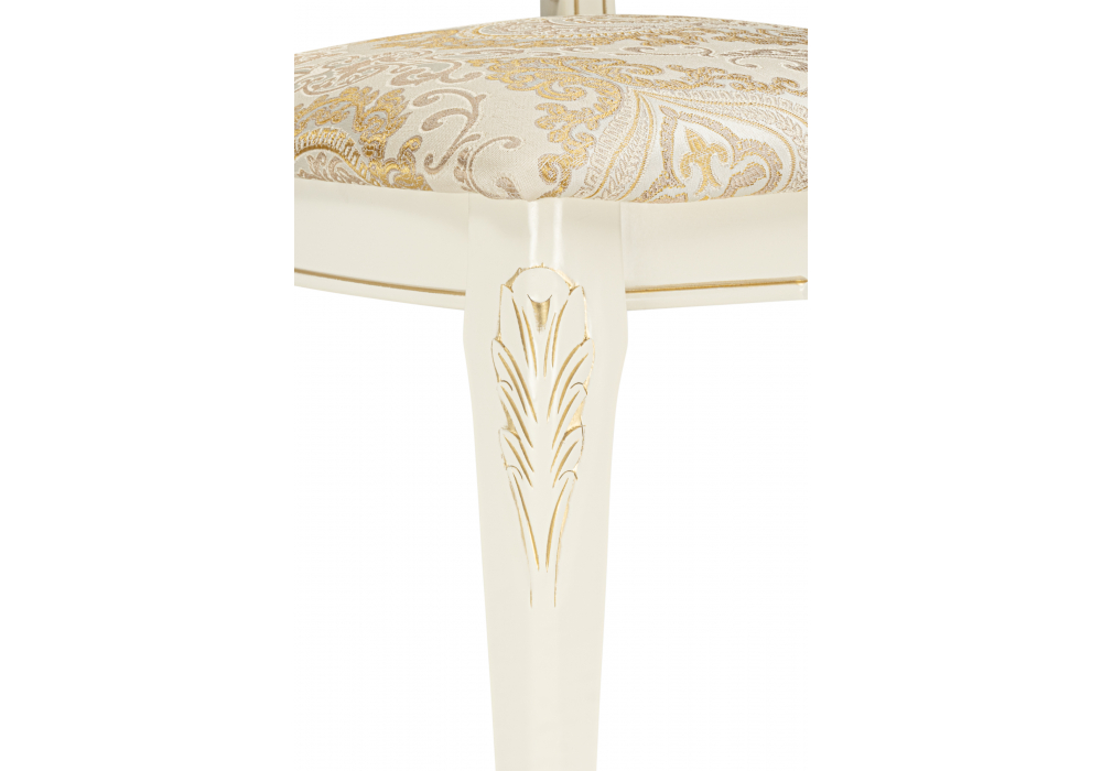 фото стул деревянный woodville керия слоновая кость / золото патина 621205 | 220svet.ru