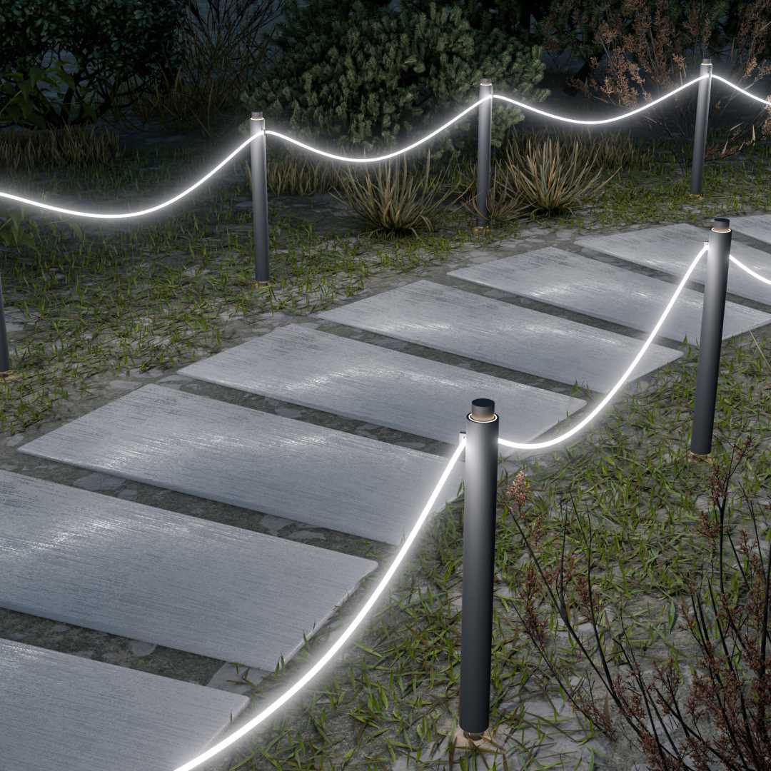 фото комплект светодиодного неона apeyron 220в, 6вт/м, 300лм/м, 6500к, smd 2835, 144д/м, круглый, d=14, 10м, ip65 (сетевой шнур, заглушка, крепеж - 10шт) 1 | 220svet.ru