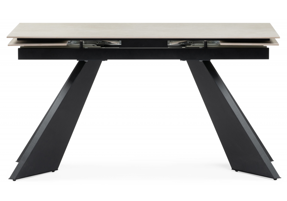 фото керамический стол раскладной woodville ливи бежевый/черный 588024 | 220svet.ru