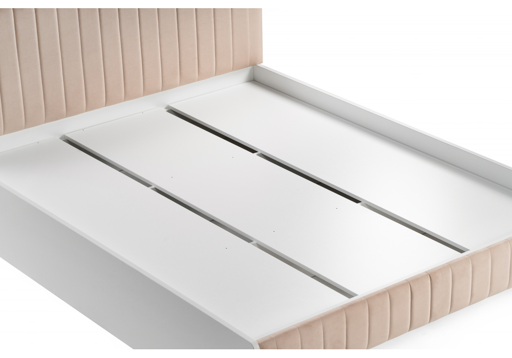 фото двуспальная кровать 160х200 woodville briton с настилом белая 500372 | 220svet.ru