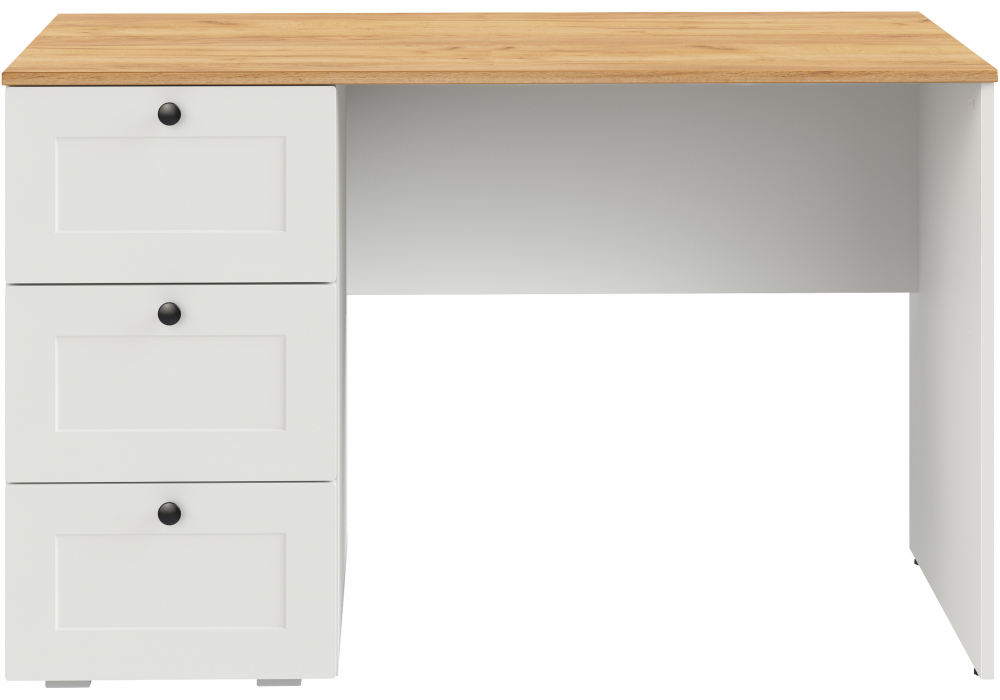 фото письменный стол woodville опра белый шагрень / дуб золотой craft 676810 | 220svet.ru