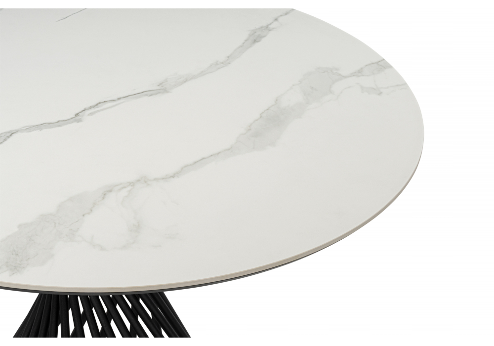 фото керамический стол woodville вивиен 110 patagonoa bianco repose / черный 625620 | 220svet.ru