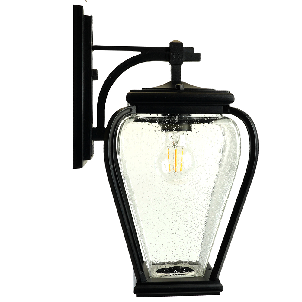 фото светильник садово-парковый feron pl741 на стену вниз  60w e27 230v, черный 51274 | 220svet.ru