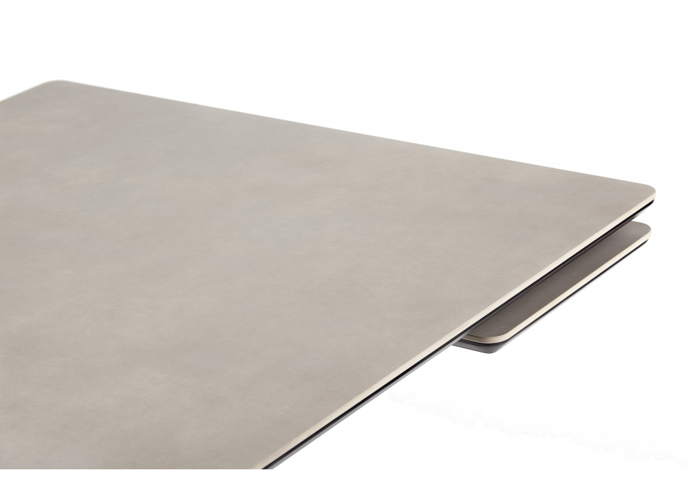 фото керамический стол раскладной 140(200)х80 woodville памелла carmen light grey / черный 625824 | 220svet.ru