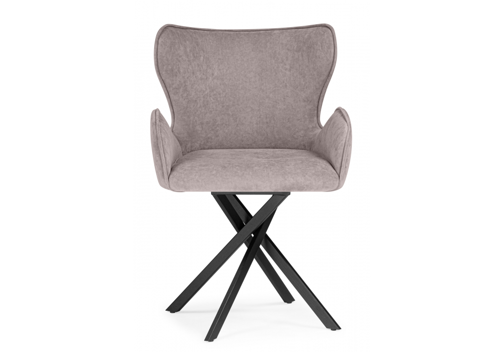 фото стул на металлокаркасе woodville карлайл латте brendy smoke 04 / черный 615182 | 220svet.ru