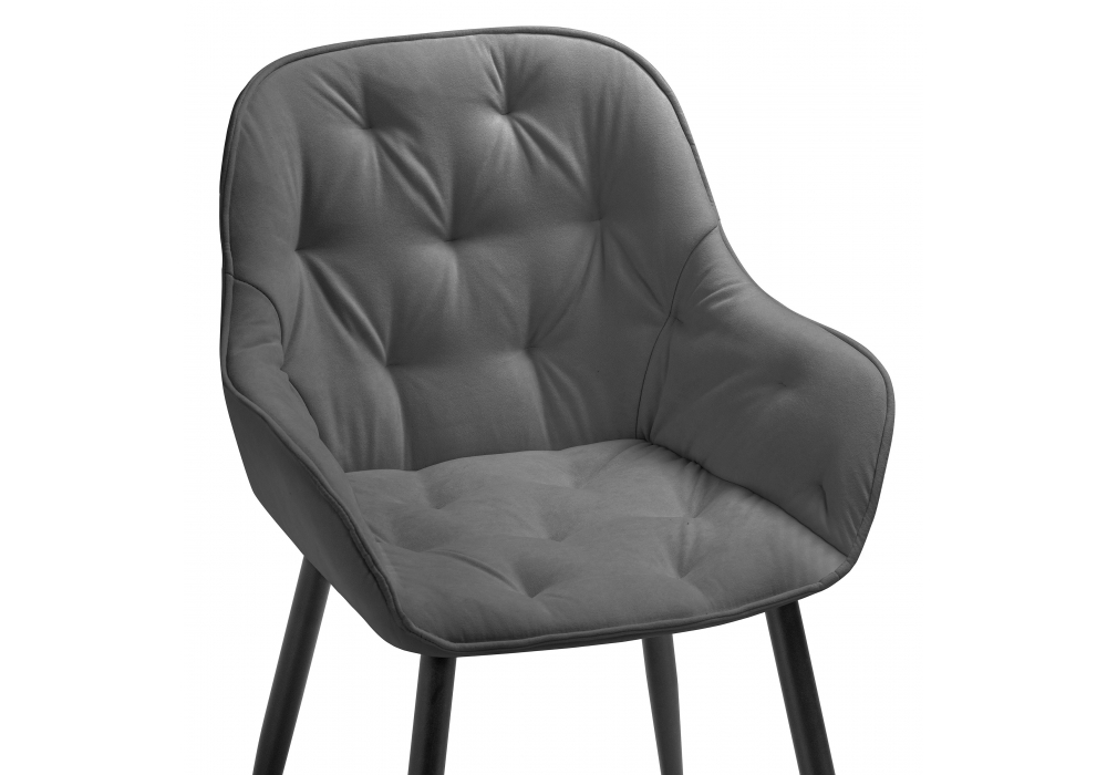 фото стул на металлокаркасе woodville олму серый / черный 607897 | 220svet.ru