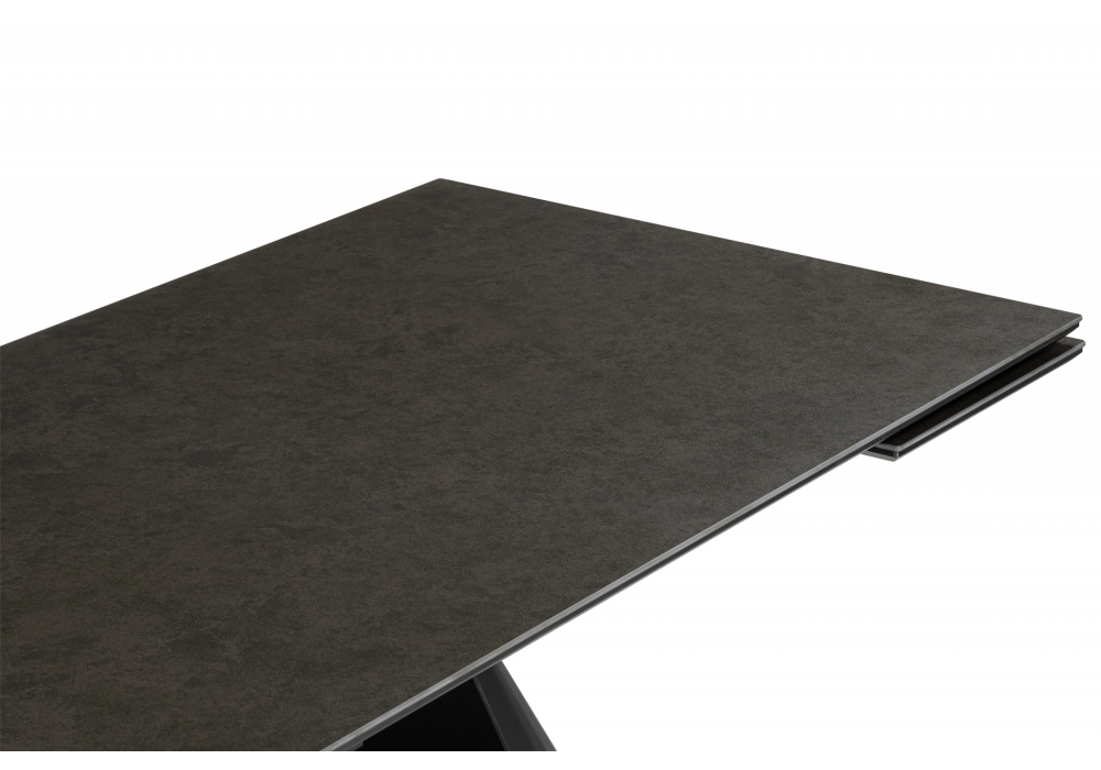 фото керамический стол 180(260)x90 woodville шелтон massa ink gray / черный 621512 | 220svet.ru