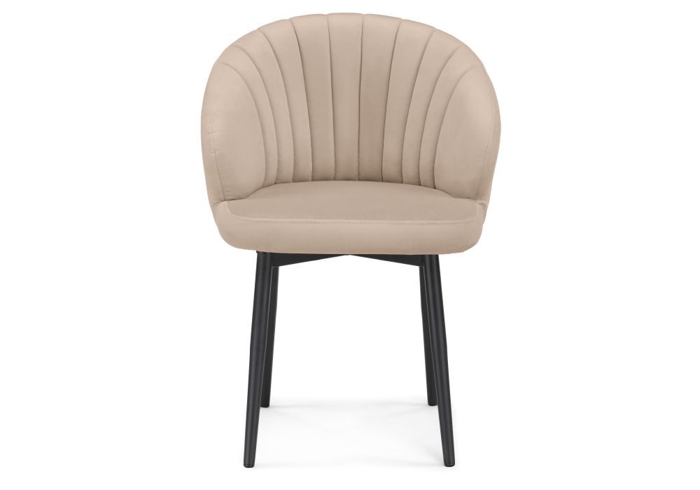 фото стул на металлокаркасе крутящийся woodville бэнбу бежевый/ черный 586773 | 220svet.ru