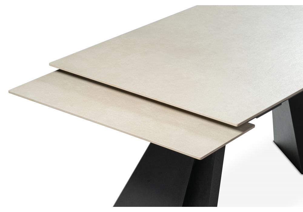 фото керамический стол раскладной woodville ливи бежевый/черный 588024 | 220svet.ru