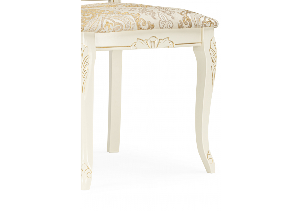 фото стул деревянный woodville керия слоновая кость / золото патина 621205 | 220svet.ru