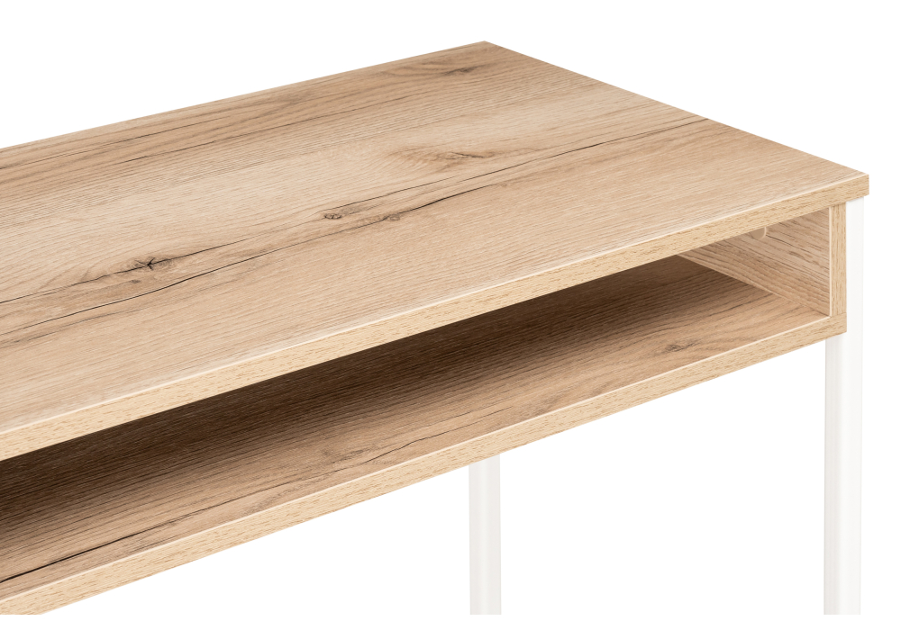 фото стол woodville лео лофт дуб делано светлый / матовый белый 489677 | 220svet.ru
