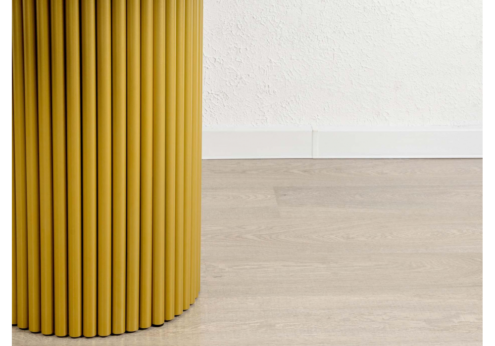 фото стол деревянный woodville барел 90 белый / золото 622990 | 220svet.ru