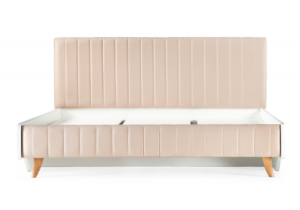 фото двуспальная кровать 160х200 woodville briton с настилом белая 500372 | 220svet.ru