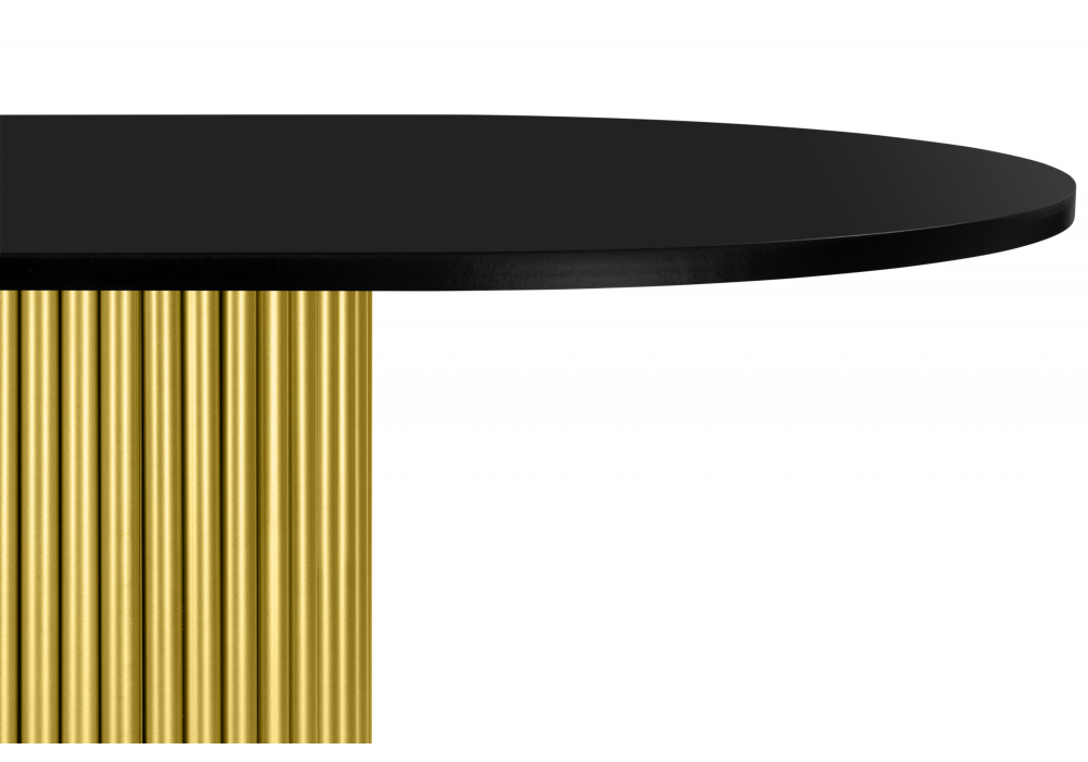 фото стол деревянный 160х90 woodville барон о черная пленка шагрень / золотые ноги 620209 | 220svet.ru