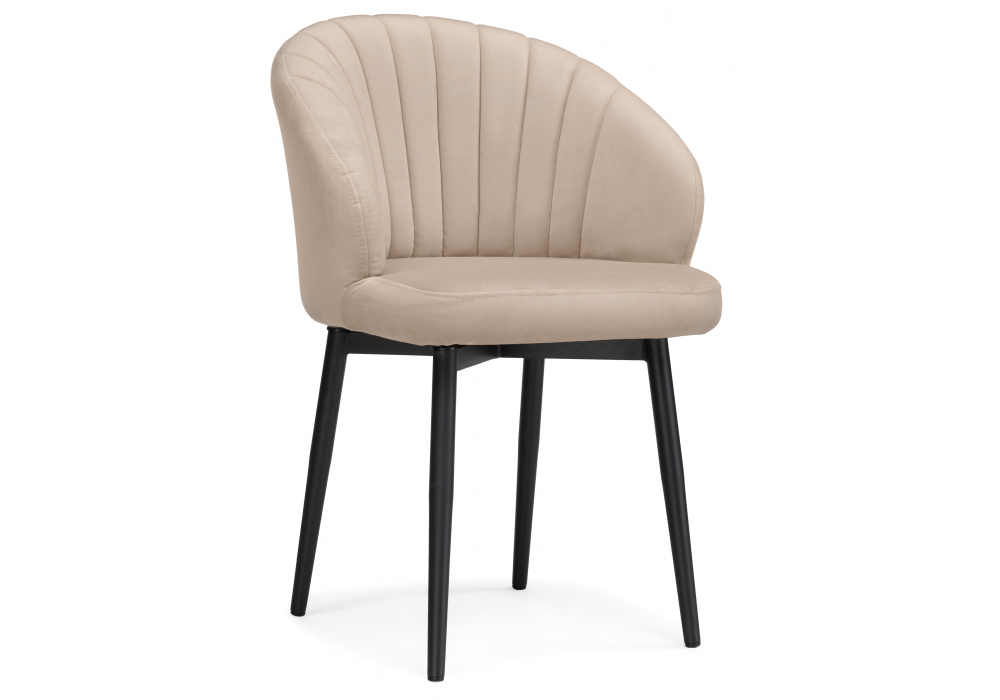 фото стул на металлокаркасе крутящийся woodville бэнбу бежевый/ черный 586773 | 220svet.ru