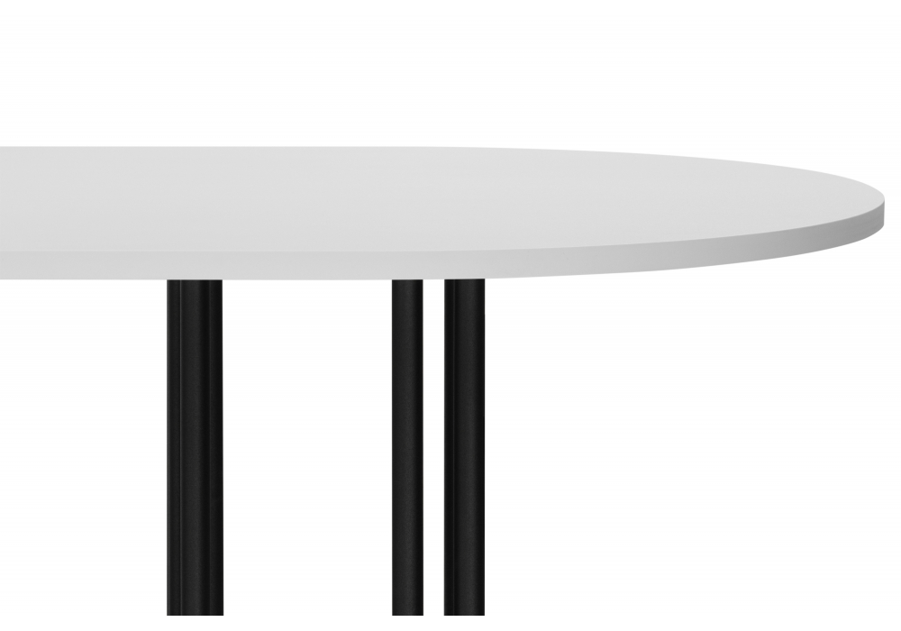 фото стол деревянный woodville хьюго белая шагрень пленка / черные ноги 620419 | 220svet.ru