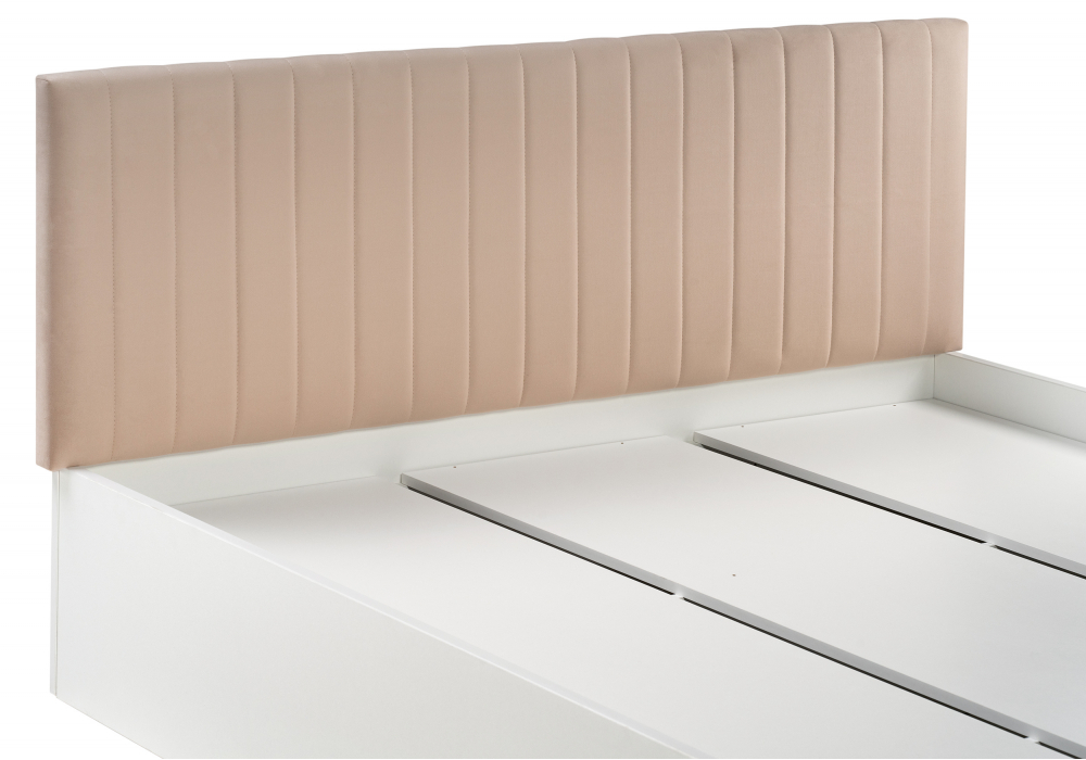 фото двуспальная кровать 160х200 woodville briton с настилом белая 500372 | 220svet.ru