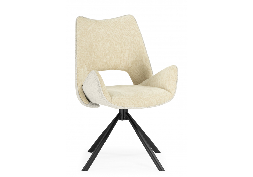 фото стул крутящийся на металлокаркасе woodville balaton 360 beige / black 15840 | 220svet.ru