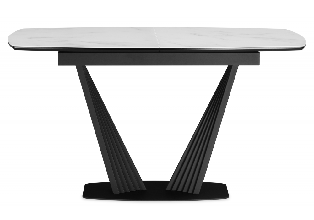 фото стол стеклянный расклажной woodville вейл 614249 кристл статуарио-черный | 220svet.ru