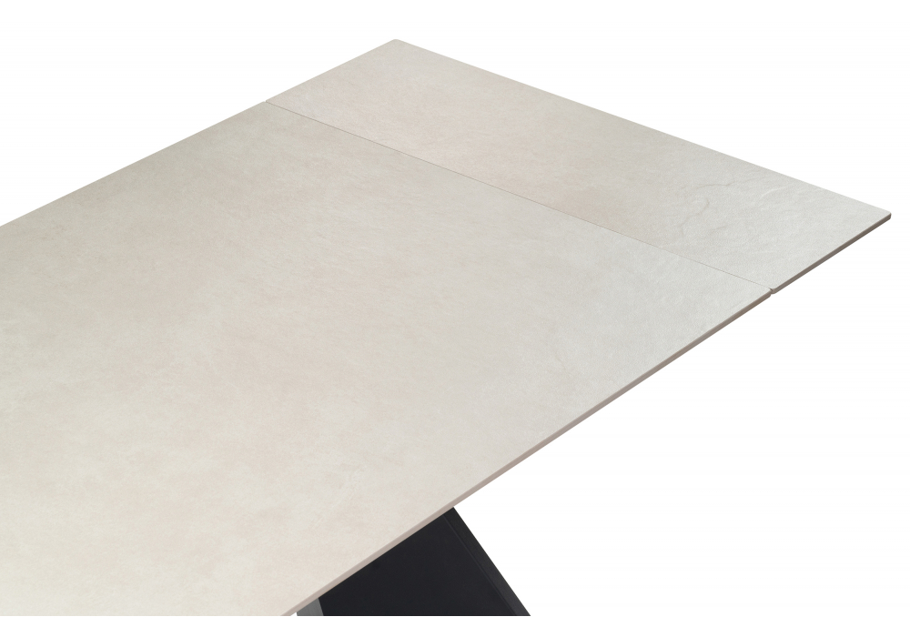 фото керамический стол раскладной woodville ливи бежевый/черный 588024 | 220svet.ru