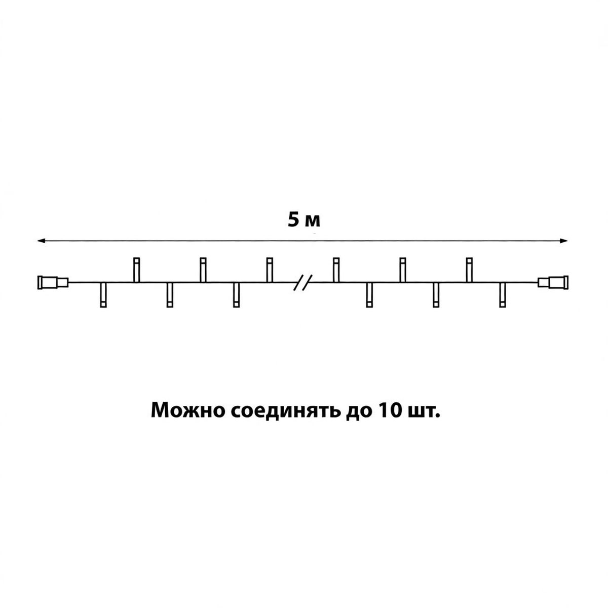 фото светодиодная гирлянда uniel без вилки теплый белый uld-f90pro s5m-050/swk ww ul-00013245 | 220svet.ru