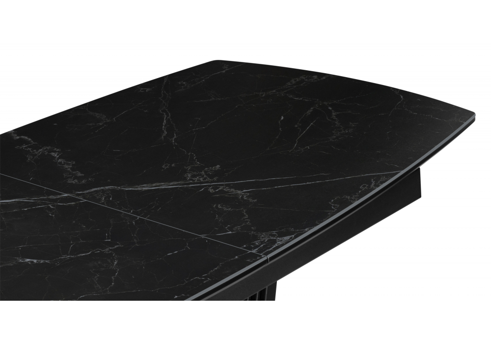 фото керамический стол раскладной 140(180)х80 woodville вейл черный мрамор shakespeare black / черный 612884 | 220svet.ru