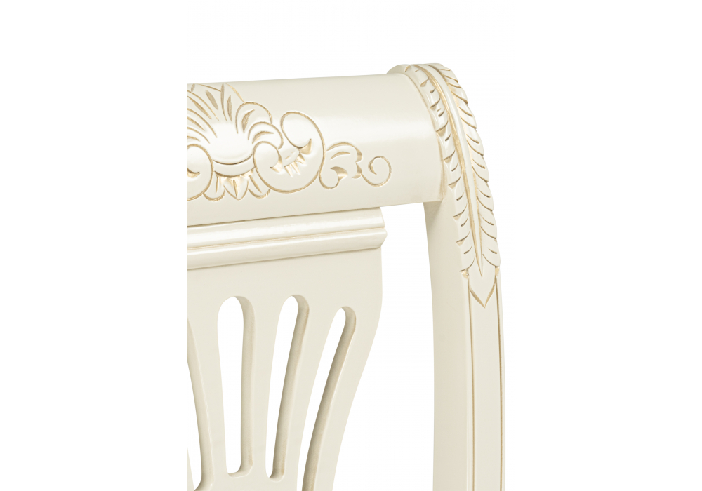 фото стул деревянный woodville roy слоновая кость / золото патина 621204 | 220svet.ru