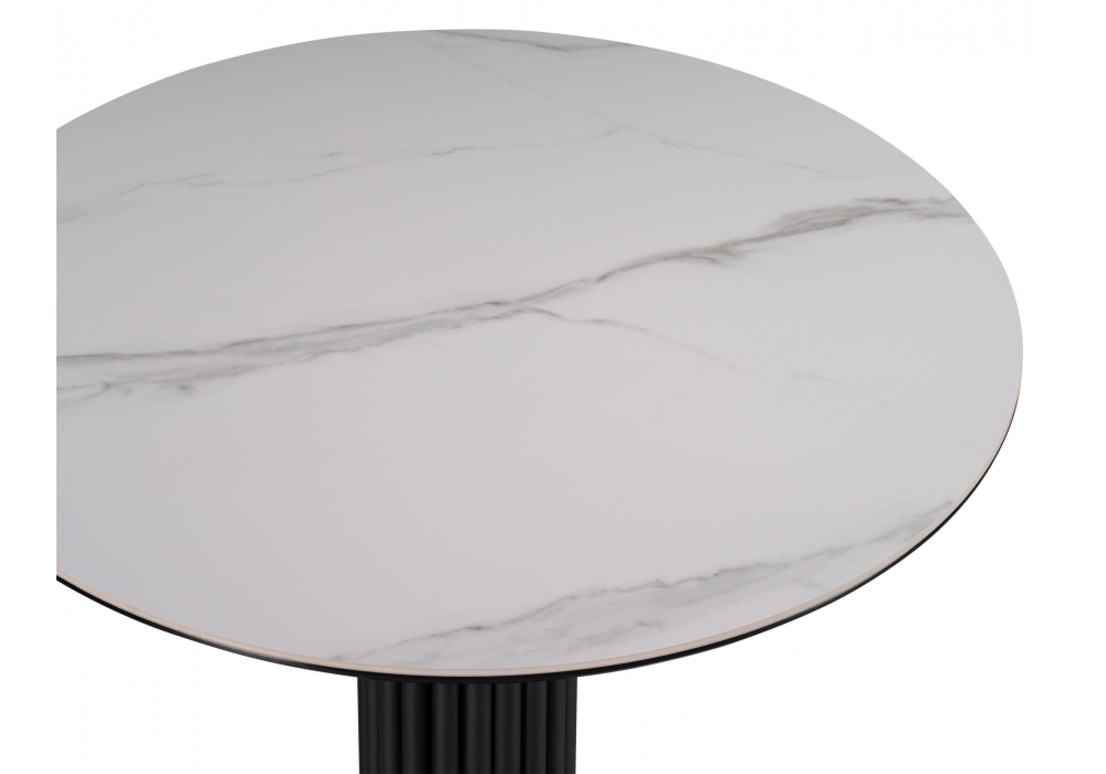 фото керамический стол woodville кэмерон 90 белый мрамор snow white / черный 612157 | 220svet.ru