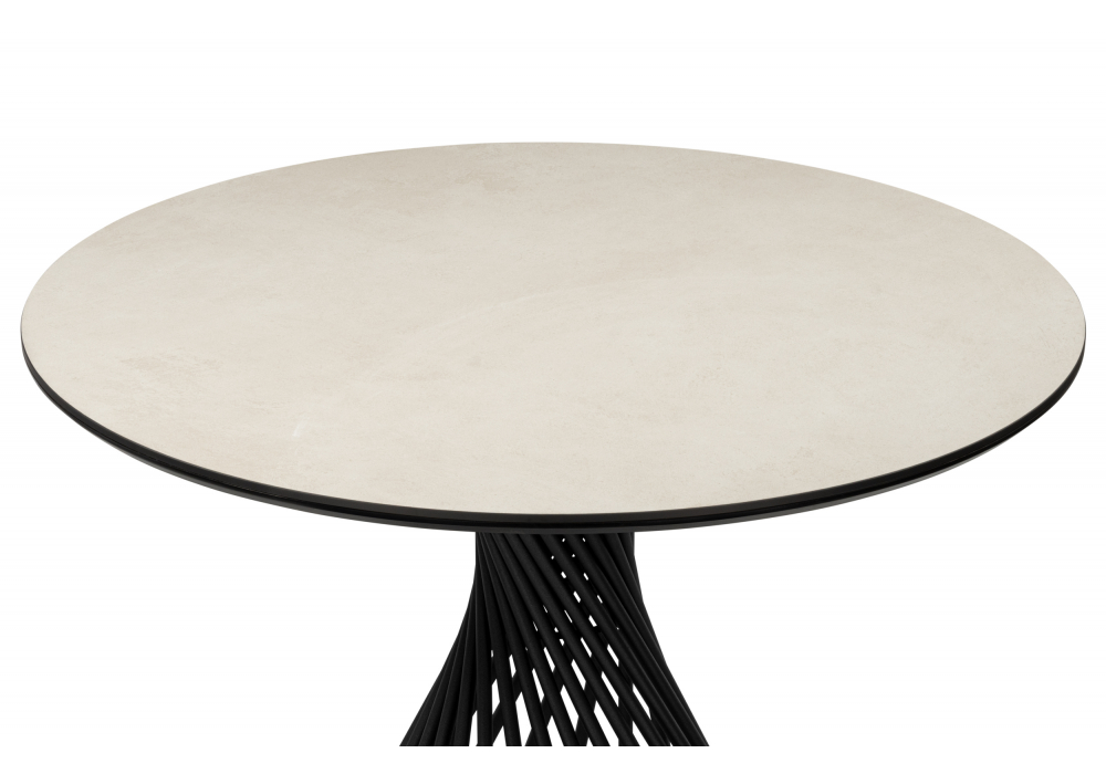 фото керамический стол woodville вивиен 110 krater perla repose / черный 625628 | 220svet.ru