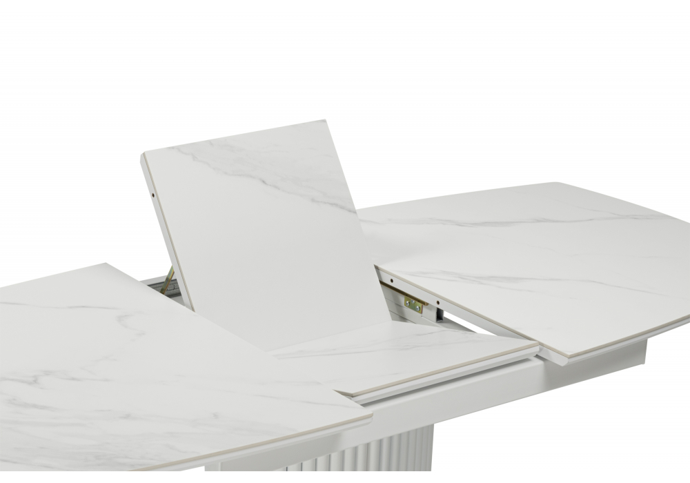 фото керамический стол раскладной 140(180)х80 woodville фестер snow white / белый 664927 | 220svet.ru