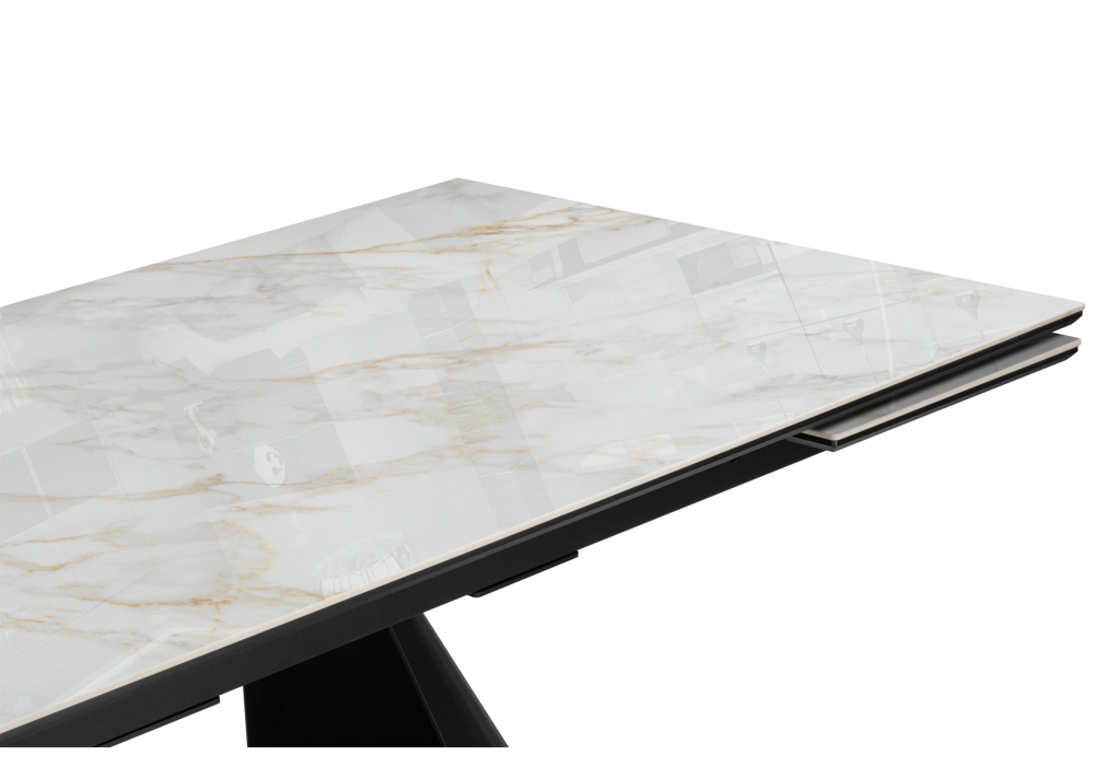 фото керамический стол 180(260)x90 woodville шелтон carla larkin / черный 621513 | 220svet.ru