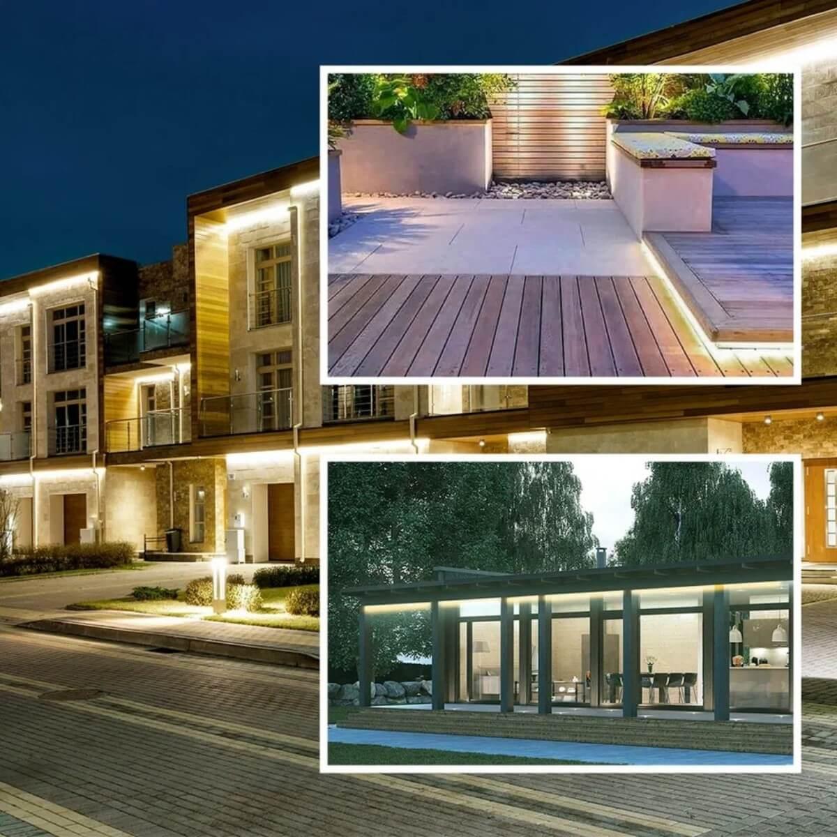 фото влагозащищенная лента ogm 7w/m 120led/m 2835smd теплый белый 50m o17-07 | 220svet.ru