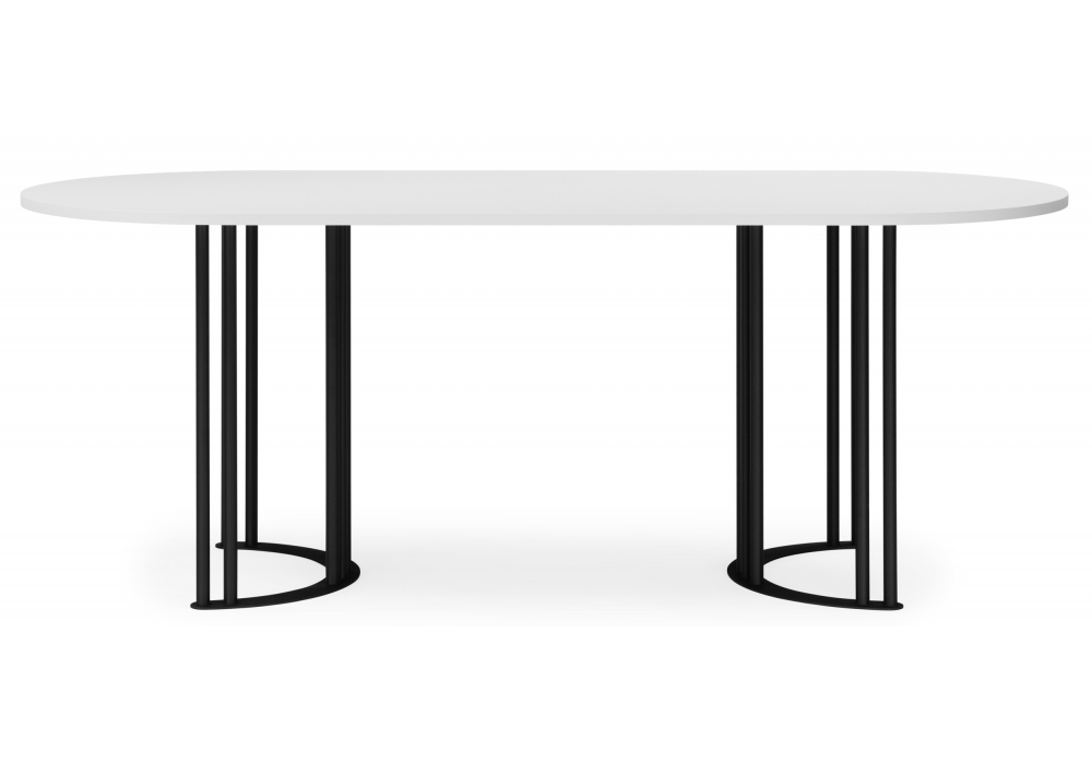 фото стол деревянный woodville хьюго белая шагрень пленка / черные ноги 620419 | 220svet.ru