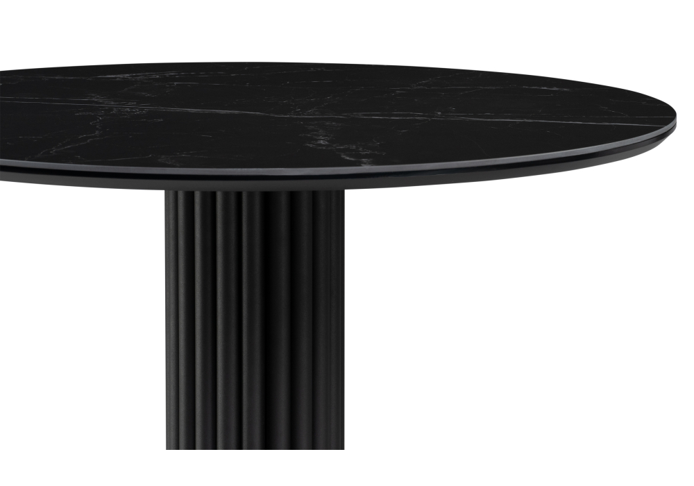 фото керамический стол woodville кэмерон 90х90х75 черный мрамор shakespeare black 612158 | 220svet.ru