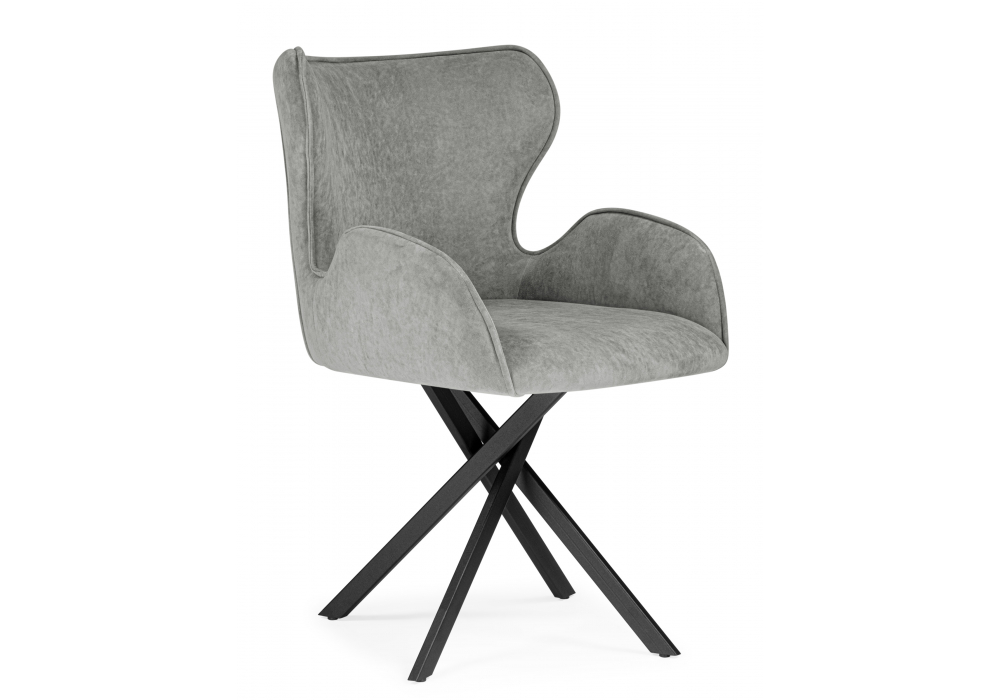 фото стул на металлокаркасе woodville карлайл антрацитовый brendy stone 28 / черный 615181 | 220svet.ru