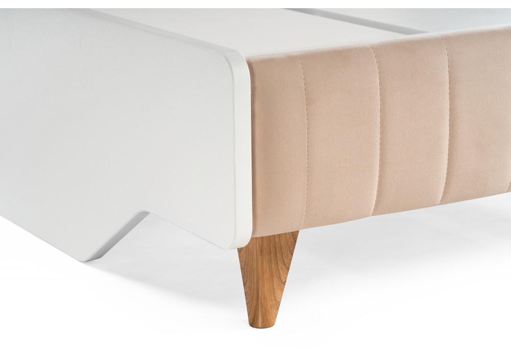 фото двуспальная кровать 160х200 woodville briton с настилом белая 500372 | 220svet.ru