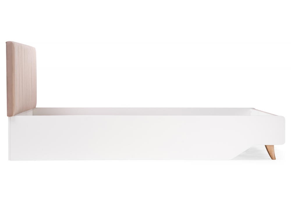 фото двуспальная кровать 160х200 woodville briton с настилом белая 500372 | 220svet.ru