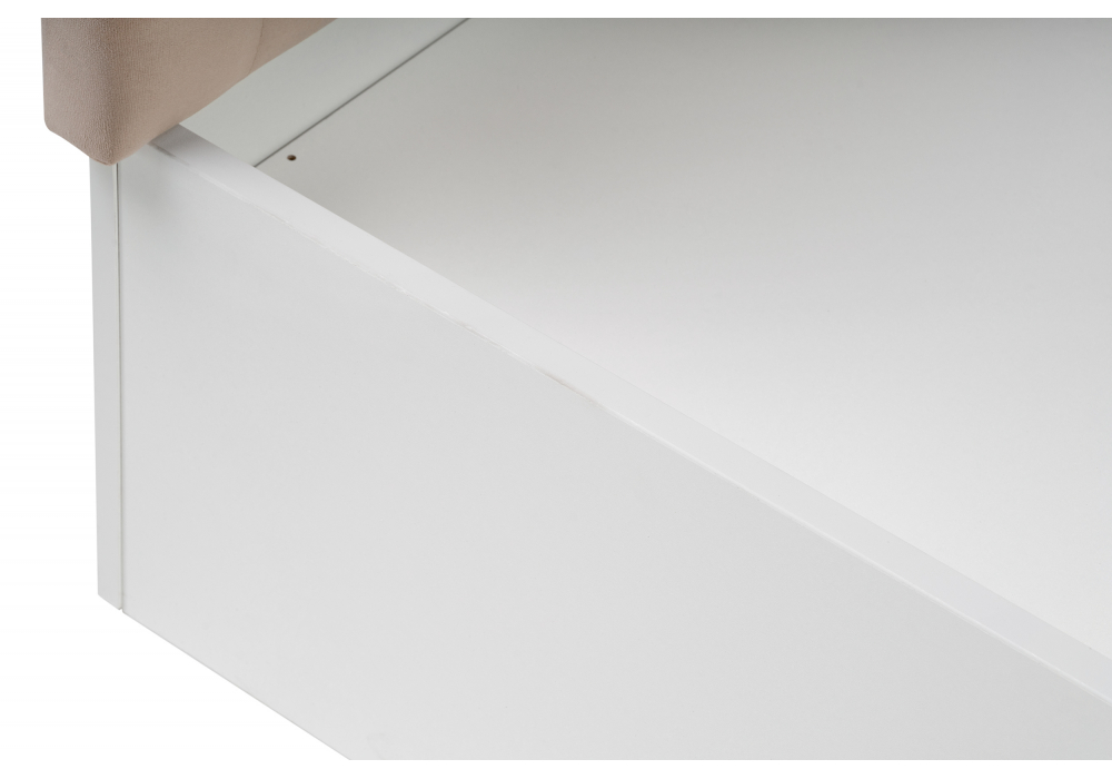 фото двуспальная кровать 160х200 woodville briton с настилом белая 500372 | 220svet.ru