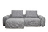Миниатюра фото диван трехместный с канапе раскладной черно-серый garda decor turin-tmn3-santo1606 | 220svet.ru
