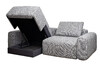 Миниатюра фото диван трехместный с канапе раскладной черно-серый garda decor turin-tmn3-santo1606 | 220svet.ru