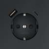 Миниатюра фото розетка встраиваемая с заземлением и защитными шторками, 16а, с usb, a+с voltum s70 vls040507 (графит) | 220svet.ru